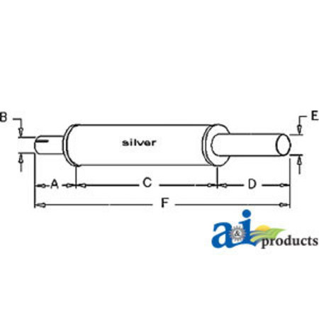 A & I PRODUCTS Muffler 6.2" x1.6" x6.2" A-155623A